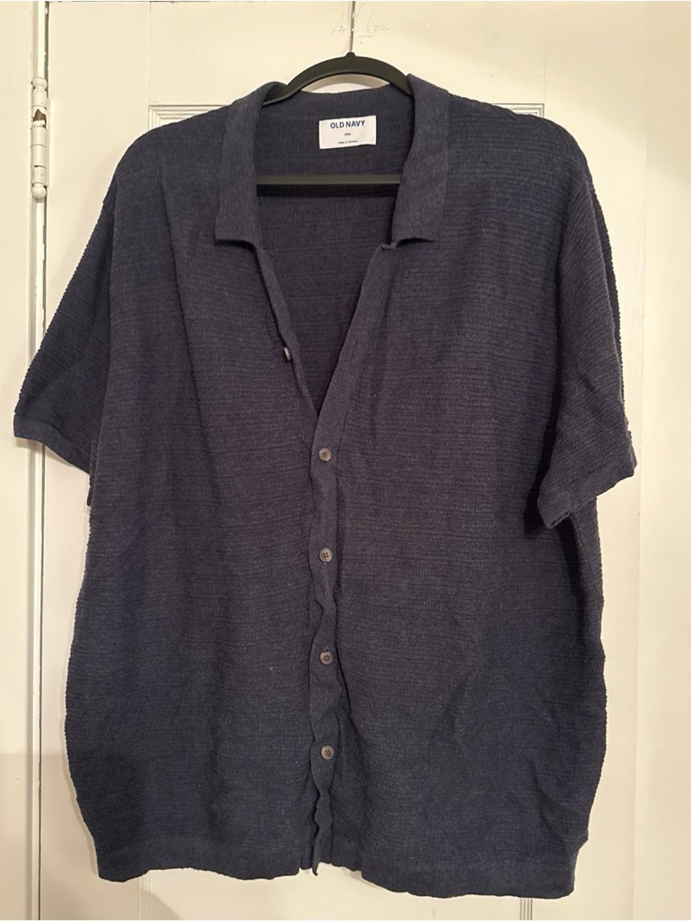 Old Navy Men's Dark Navy Short-Sleeve Button Front Shirt